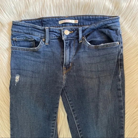❤️Levi’s❤️ Distressed Medium Wash Jeans Size 27 - Picture 9 of 13